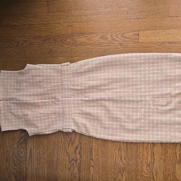 Ann Taylor Tan Checkered Sleeveless Dress Size 0 - Picture 3 of 9